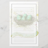 Vrolijk Pasen. - Vogelnest met kleurrijke eieren Briefpapier (Voorkant)