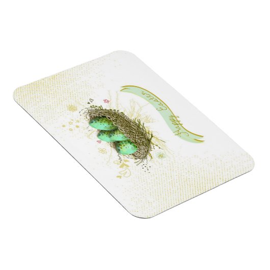 Vrolijk Pasen! - Vogels nestelen met kleurrijke ei Magneet (Rechterzijde)