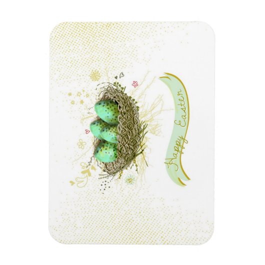 Vrolijk Pasen! - Vogels nestelen met kleurrijke ei Magneet (Verticaal)