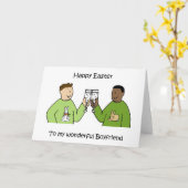 Vrolijk Pasen voor de interraciale boyvriend van G Kaart (Gele Bloem)