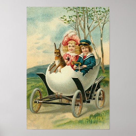 Vrolijk Pasen voor je Eggshell Vintage Poster (Voorkant)