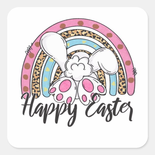 Vrolijk Pasen voor jou en jou! Vierkante Sticker (Voorkant)
