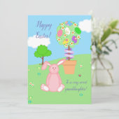 Vrolijk Pasen voor kleindochter Topiary Feestdagenkaart (Staand voorkant)