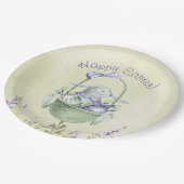Vrolijk Pasen. Waterverf Lavender en Mint Green Papieren Bordje (Gekanteld)