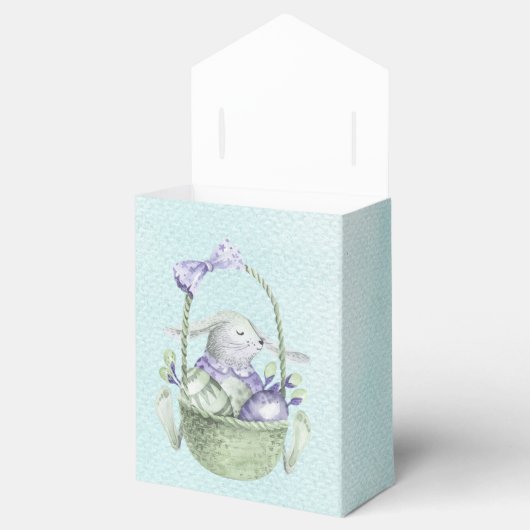 Vrolijk Pasen. Waterverf Pasen Bunny Bedankdoosjes (Geopend)