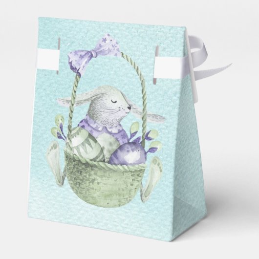 Vrolijk Pasen. Waterverf Pasen Bunny Bedankdoosjes (Achterkant)