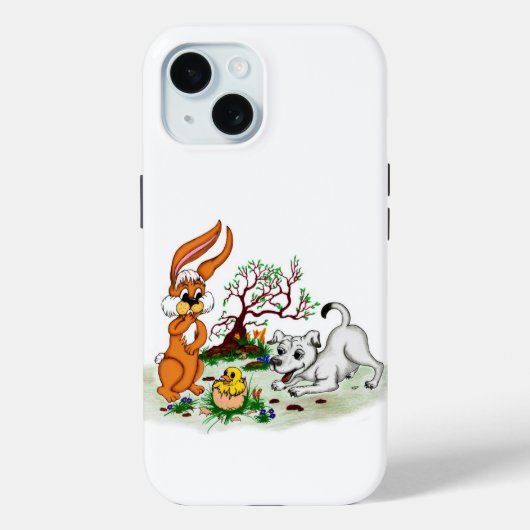 Vrolijk Pasen. Welpe, Küken, Hase Case-Mate iPhone Case (Achterkant)