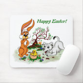 Vrolijk Pasen. Welpe, Küken, Hase Muismat (Met muis)