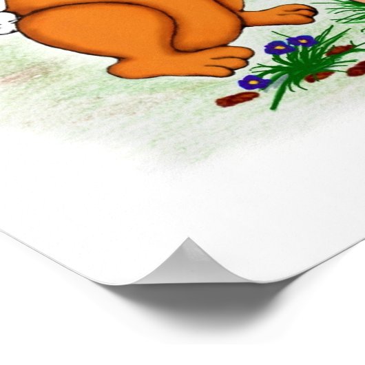 Vrolijk Pasen. Welpe, Küken, Hase Poster (Hoek)