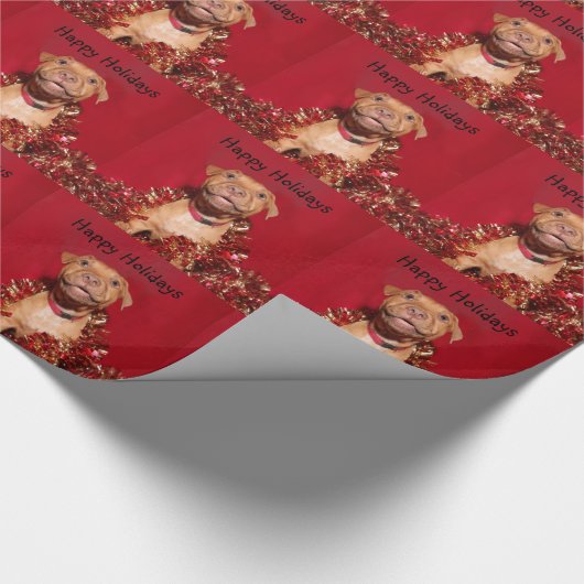 Vrolijk pekeltje kerstmis cadeaupapier (Hoek)