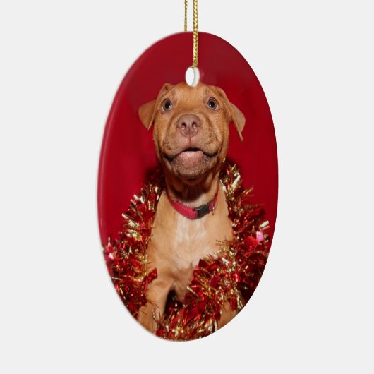 Vrolijk pekeltje kerstmis keramisch ornament (Rechts)