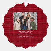 Vrolijk penseelscript twee foto rode kerst ornament kaart (Achterkant)