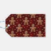 Vrolijk peperkoek Mannen en sterren Kerstmis Cadeaulabel (Achterkant Horizontaal)