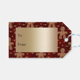 Vrolijk peperkoek Mannen en sterren Kerstmis Cadeaulabel