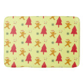 Vrolijk peperkoek santa Snowflake Xmas tree patte Badmat (Voorkant)