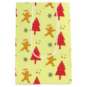 Vrolijk peperkoek santa Snowflake Xmas tree patte Medium Cadeauzakje (Achterkant)