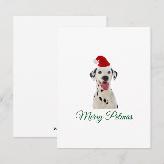 Vrolijk Petmas Dalmatische hond Kerstvakantie kaar Feestdagenkaart (Voorkant / Achterkant)