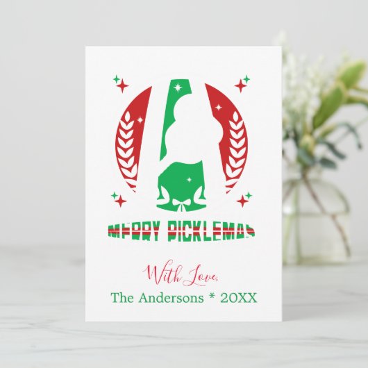 Vrolijk Picklemas Kerst Vakantie Kaart (Staand voorkant)