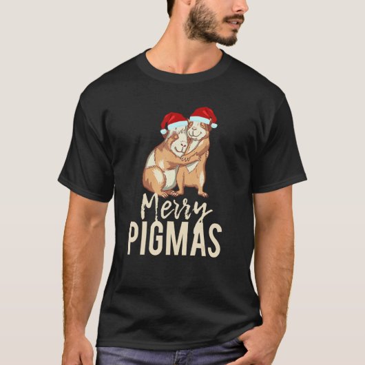 Vrolijk Pigmas Gezichtsmasker Cavia Xmas Aanta Gui T-shirt (Voorkant)