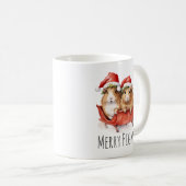 Vrolijk Pigmas Kerstmis Guinee Pig Koffie Koffiemok (Voorkant rechts)