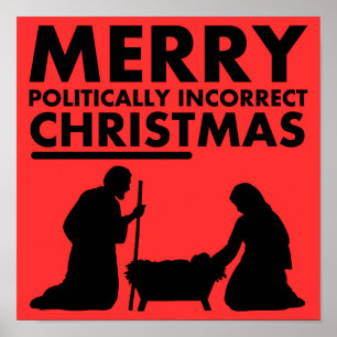Vrolijk politiek incorrect Kerst Poster teken
