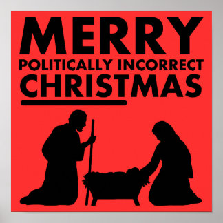Vrolijk politiek incorrect Kerst Poster teken