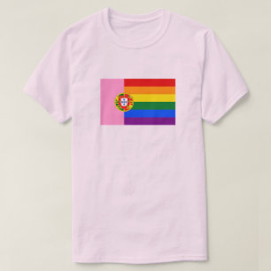 VROLIJK PORTUGAL (REGENBOOG EN DE VLAG VAN T-SHIRT