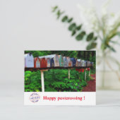 Vrolijk postoversteken! Boîtes à lettres Briefkaart (Staand voorkant)