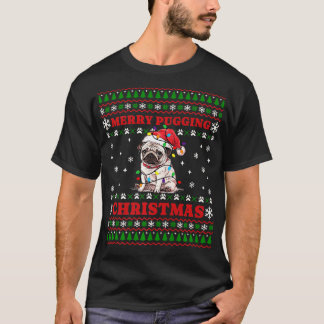 Vrolijk puggen kerst pug santa xmas lelijk zweet t-shirt
