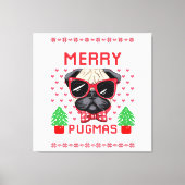 Vrolijk Pugmas! canvas afdruk (Voorkant)