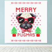 Vrolijk Pugmas! canvas afdruk (Insitu (Houten vloer))