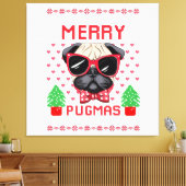 Vrolijk Pugmas! canvas afdruk (Insitu (Woonkamer))
