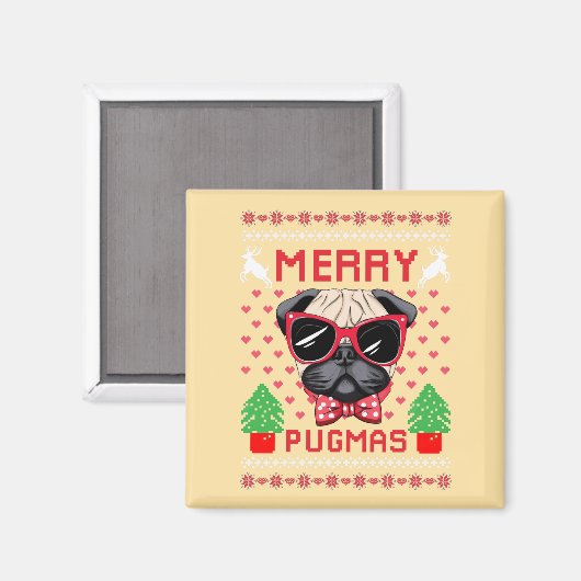 Vrolijk Pugmas! Magneet (Voorkant / Achterkant)