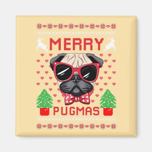Vrolijk Pugmas! Magneet (Voorkant)