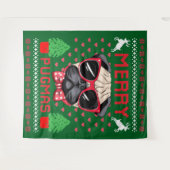 Vrolijk Pugmas! Wandkleed (Voorkant (horizontaal))