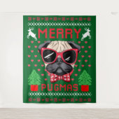 Vrolijk Pugmas! Wandkleed (Voorkant)