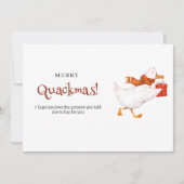 Vrolijk Quackmas! Grappige eendenkerst Kaart, mini Feestdagenkaart (Voorkant)
