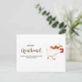 Vrolijk Quackmas! Grappige eendenkerst Kaart, mini Feestdagenkaart (Staand voorkant)