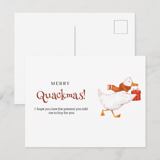 Vrolijk Quackmas! Grappige eendenkerst Kaart, mini Feestdagenkaart (Voorkant / Achterkant)