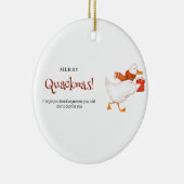 Vrolijk Quackmas! Grappige eendenkerst Kaart, mini Keramisch Ornament (Rechts)