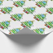 Vrolijk quarantaine kerstboom toiletpapier cadeaupapier (Hoek)