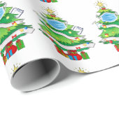 Vrolijk quarantaine kerstboom toiletpapier cadeaupapier (Rol Hoek)
