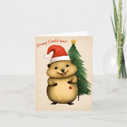 Vrolijk Quokk-mas - Kerstmis Kaart (Voorkant)