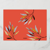 VROLIJK | Red & Cream Photo Roos Gold Folie Feestdagenkaart (Achterkant)