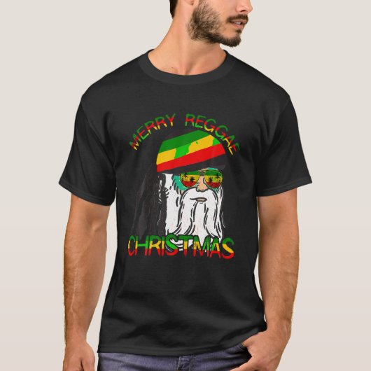 Vrolijk Reggae Kerstmis Rasta Kerstmis Rastafari T-shirt (Voorkant)