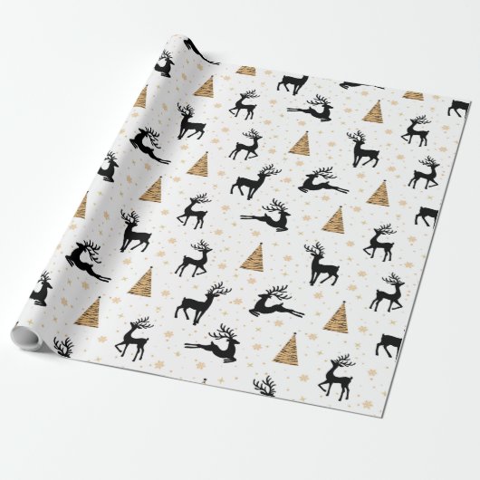 Vrolijk rendier inpakpapier (Uitgerold)