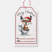 Vrolijk rendier kerst label cadeaulabel (Voorkant)