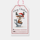 Vrolijk rendier kerst label cadeaulabel (Achterkant)