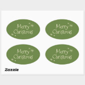 Vrolijk Retro Minimal Midcentury Christmas Ovale Sticker (Vel)
