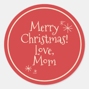 Vrolijk Retro Minimal Midcentury Christmas Ronde Sticker